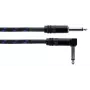 Cordial 14780 instrumenta kabelis 3 m – 6,3 mm TS jack uz 6,3 mm TS jack, melns/zils tekstila apvalks