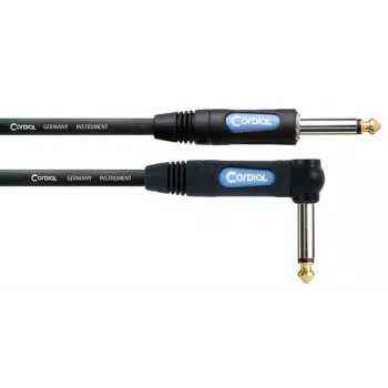 Cordial 13737 Mono Jack Patch Cable 6,3mm vītņu uz 6,3mm vītņu, 3m, melns PVC, skābekļa brīvais varš, spirālveida ekranējums
