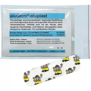 SÖHNGEN Aluderm Aluplast Plāksteru Papildināšanas Komplekts Clown Dozatoram, 25 Gabali, Ādas Krāsā, Hipoalerģiski, Bez Lateksa 1009921