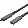 S CONN Flexline USB-C pagarinājuma kabelis, USB-C vīrišķais uz USB-C sievišķo, USB 3.2 Gen 2, 100W PD, 4K@60Hz, tekstila pinums, 1,5m, melns FL31-74006