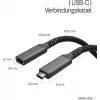 S CONN Flexline USB-C pagarinājuma kabelis, USB-C vīrišķais uz USB-C sievišķo, USB 3.2 Gen 2, 100W PD, 4K@60Hz, tekstila pinums, 1,5m, melns FL31-74006