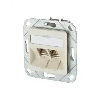 METZ CONNECT BTR E-DAT modul 8/8(8) UPk iegremdējams datu kontaktligzda, 2x RJ-45, CAT 6e, ekranēta, pērļu balta RAL 1013 1309121101-E