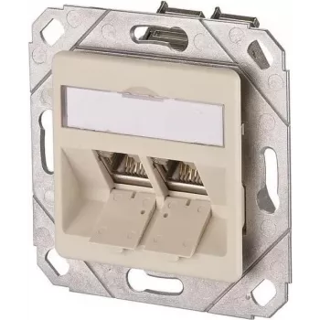 METZ CONNECT BTR E-DAT modul 8/8(8) UPk iegremdējams datu kontaktligzda, 2x RJ-45, CAT 6e, ekranēta, pērļu balta RAL 1013 1309121101-E