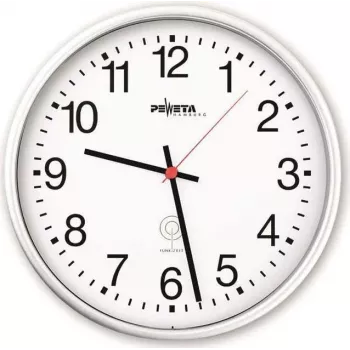 PEWETA Radiovadāmais sienas pulkstenis, plastmasa, balts, 30 cm (51.130.311)