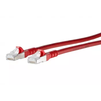 METZ BTR NETCOM 130845A566-E Cat6A savienojuma kabelis, RJ45 spraudnis–spraudnis, 15 m, sarkans