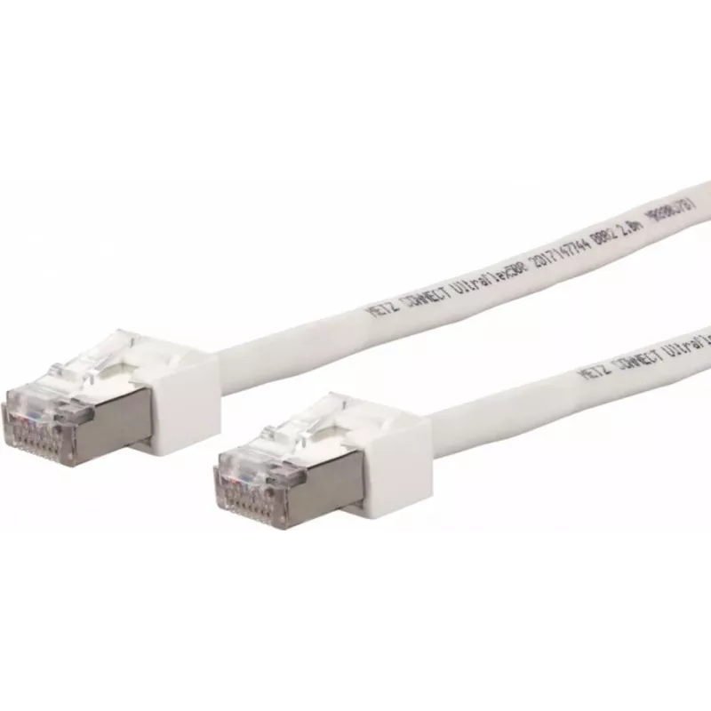 METZ CONNECT Ultraflex500 CAT 6 S/FTP komutācijas kabelis, RJ-45 tēviņš uz RJ-45 tēviņš, 1,0 m, balts, bez halogēniem 13084V1088-E