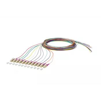 METZ CONNECT 150N1JO0020E OM4 daudzmodu optiskās šķiedras savienojuma kabelis, 12x LC duplex, 2 m, 50 µm kodols, daudzkrāsu