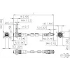 METZ CONNECT 142M4D25050 M12 industriālais Ethernet tīkla kabelis, CAT 5e S/UTP, 5 m, zaļš PUR apvalks, izturīgs pret skābēm/ozonu/UV, saderīgs ar vilkšanas ķēdēm