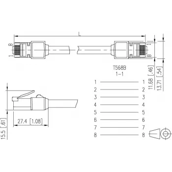 METZ CONNECT 13084V1500-E Cat6 S/FTP tīkla kabelis, RJ45, 1,5 m, melns