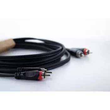 Cordial 14834 RCA audio kabelis 2x RCA male to 2x RCA male 0,5m melns PVC Twin