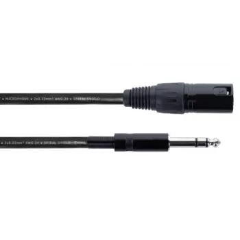 Cordial EM 1.5 MV audio kabelis XLR uz 6,3 mm TRS Jack 1,5 m melns 14811