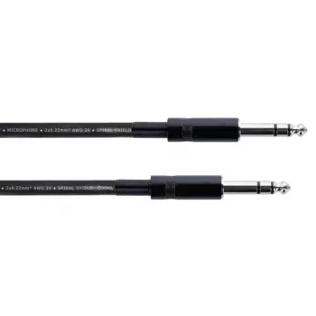 Cordial 14818 audio savienojuma kabelis 6,3 mm Jack Stereo uz 6,3 mm Jack Stereo, 6 m, melns PVC, vītais pāris