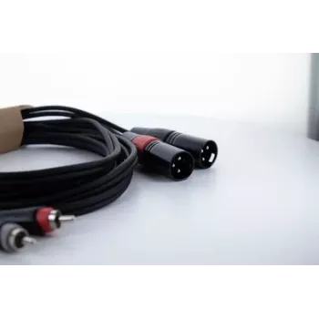 Cordial EU 1 MC XLR uz RCA audio kabelis, 1 m, melns, 14847
