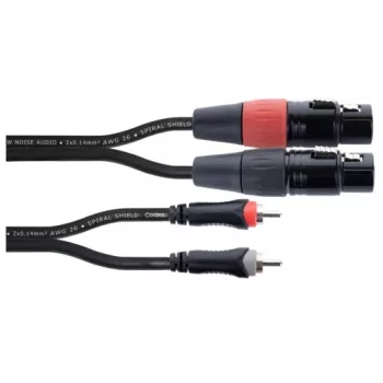 Cordial EU 1 FC XLR uz RCA savienotājkabelis 1 m melns (14851)