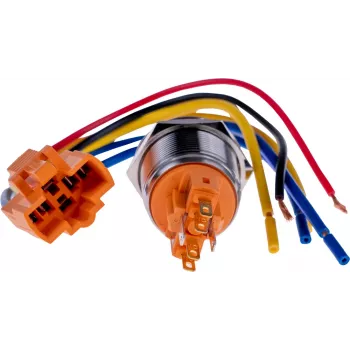 JOY-IT BUTTON22B-M-GR īslaicīgas darbības spiedpoga, 22mm, 250V AC 7A, 1 NO, IP67, IK10, zaļa