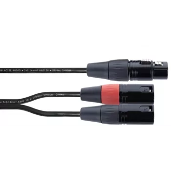 Cordial EY 0.3m XLR Y-adaptera kabelis - 1x XLR ligzda uz 2x XLR spraudņiem, melns 14880