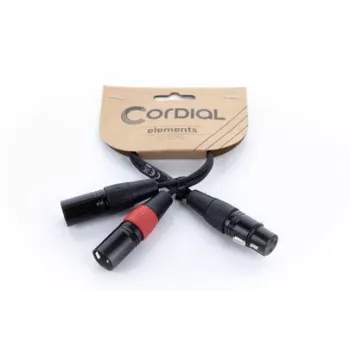 Cordial EY 0.3m XLR Y-adaptera kabelis - 1x XLR ligzda uz 2x XLR spraudņiem, melns 14880