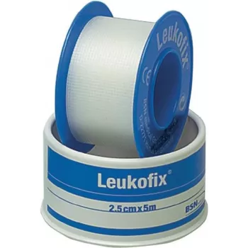 SÖHNGEN 1009216 Leukofix fiksācijas līmlente 5 m x 2,5 cm balta, neausta, hipoalerģiska