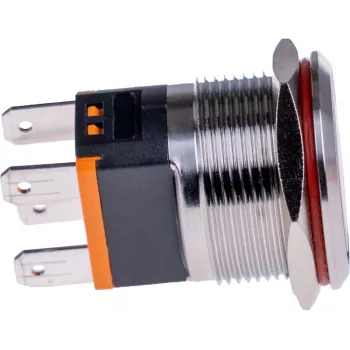 JOY-IT BUTTON22C-M-RD poga ar momentāno kontaktu 250V AC 15A SPST NO IP67 IK10 sarkana
