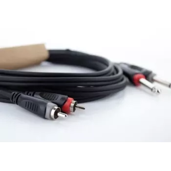 Cordial 14839 audio kabelis 6,3mm mono jack uz RCA 1m melns