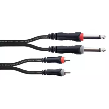 Cordial 14842 Dual Mono Jack uz RCA audio kabelis 6m melns