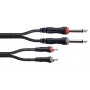 Cordial 14842 Dual Mono Jack uz RCA audio kabelis 6m melns