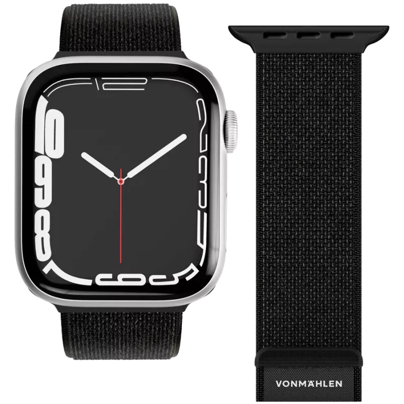VONMÄHLEN Fitness Loop 2 pulksteņa siksniņa Apple Watch 40/41/42mm, melna