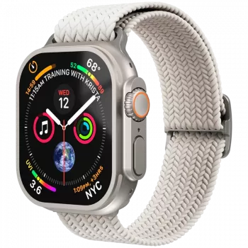 VONMÄHLEN Woven Loop Apple Watch 40/41/42mm, krēmkrāsas