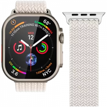 VONMÄHLEN Woven Loop Apple Watch 40/41/42mm, krēmkrāsas