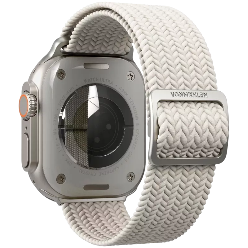 VONMÄHLEN Woven Loop Apple Watch 40/41/42mm, krēmkrāsas