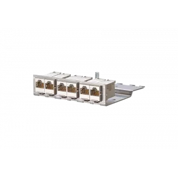 METZCONNECT BTR E-DATmodul 6x88 1U CAT6 patch panelis ar 6 ekranētiem RJ45 moduļiem, iebūvētu kabeļu pārvaldību un stiepes atslogošanu 130922-03-E