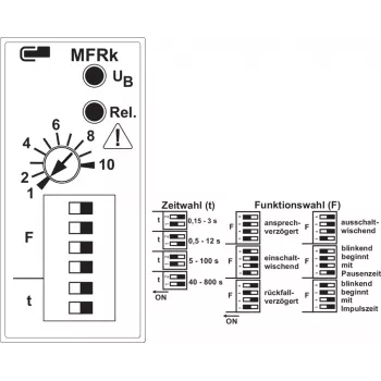 METZ CONNECT MFRk-E12 Daudzfunkciju laika relejs 0,15-800s, 24-240V AC/DC, 1 CO 110310412230