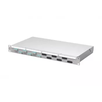 METZ CONNECT VIK 6xSC-D OM3 optiskās šķiedras patch panelis, 6 porti, SC Duplex, 1U, pelēks 150450BA06-F