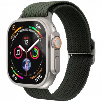 VONMÄHLEN Woven Loop Apple Watch 44/45/46/49mm, olīvu