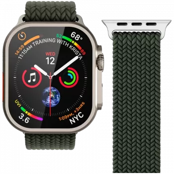 VONMÄHLEN Woven Loop Apple Watch 44/45/46/49mm, olīvu