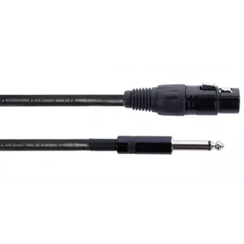 Cordial EM 10 FP audio kabelis XLR uz 6,3 mm mono jack, 10 m, melns 14752