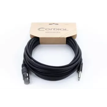 Cordial EM 10 FP audio kabelis XLR uz 6,3 mm mono jack, 10 m, melns 14752