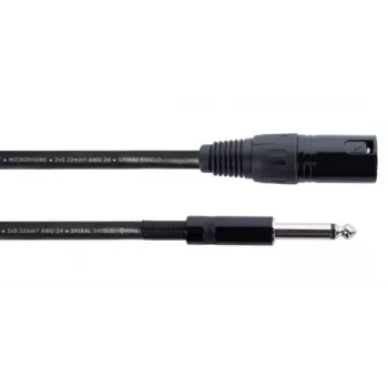 Cordial EM 5 MP XLR uz 6,3 mm mono jack audio kabelis, 5 m, melns, 14753