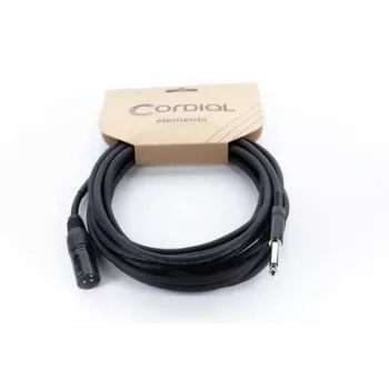 Cordial EM 5 MP XLR uz 6,3 mm mono jack audio kabelis, 5 m, melns, 14753