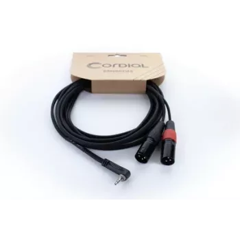 Cordial EY 1 WRMM XLR Y-adaptera kabelis 3,5 mm TRS vīrišķais uz 2x XLR vīrišķais 1 m melns 14873