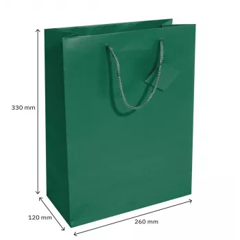 SIGEL GT500 liela dāvanu papīra soma Opal Green ar matētu laku un dāvanu birku