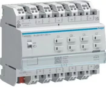 Hager TYAS628C 8 kanālu žalūziju/rullīšu piedziņas aktators KNX 230V