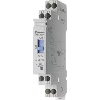 Finder 19.21.0.024 Krēslas slēdzis ar taimeri un atgriezeniskās saites kontaktu, 1 CO 10 A, 24 V AC/DC