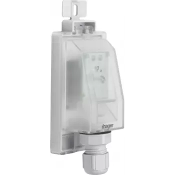 Hager EEN003 ārējais gaismas sensors krēslas slēdzim, virsmas montāžas, IP55, 1,5 m kabelis, pelēks