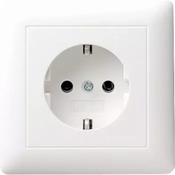 GIRA Standard 55 Schuko kontaktligzda ar pilnu plāksni, tīri balta, zīdmatēta (0440 27)