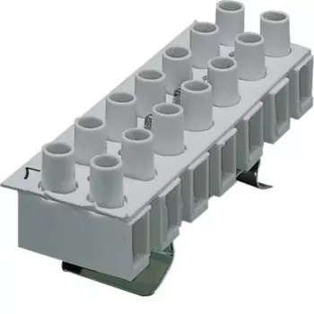 Hager K53 7 polu vadības līnijas spailu bloks, skrūvju savienojums, DIN sliedes montāža, 250V, 24A, pelēks
