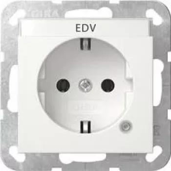 Gira SCHUKO kontaktligzda ar kontroles LED un paaugstinātu aizsardzību pret pieskārienu, tīri balta spīdīga, 16 A, 250 V, iekšējai montāžai, System 55 445203