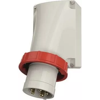 MENNEKES CEE iekārtas kontaktligzda 5 polu 125A 400V 6h IP67 leņķiska ar skrūvju spailēm sarkana