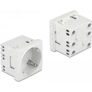Delock Easy 45 Type F kontaktligzda ar aizsargvāciņu, balta RAL 9003, 16 A, 250 V, 10 gab. 81324