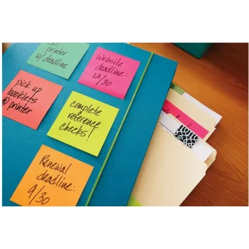 3M Post-it Notes 655-6-POP, 127 x 76 mm, Powerpink, 100 lapas, pārvietojami